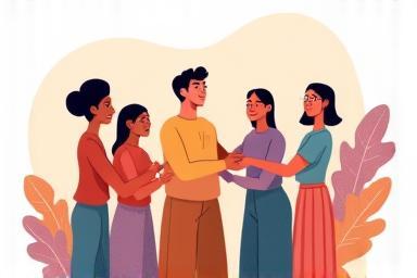 Diverse group of people in a supportive discussion.